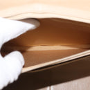 CHANEL Matelasse 34 Chain Shoulder Bag Satin Beige Gold CC Auth 150935-27