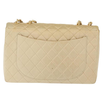 CHANEL Matelasse 34 Chain Shoulder Bag Satin Beige Gold CC Auth 150935 - 0