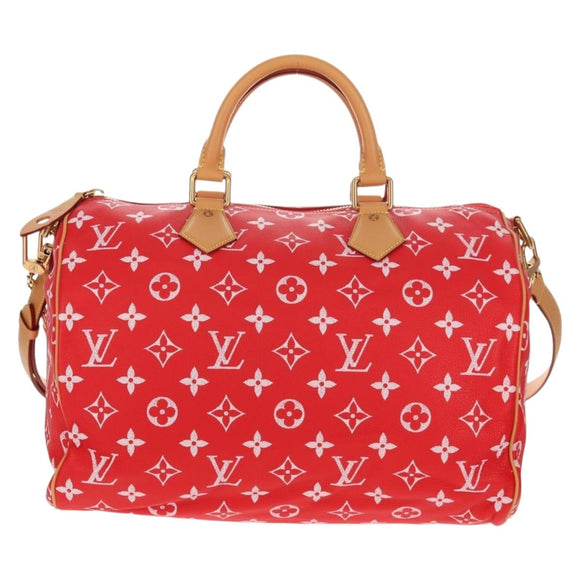 LOUIS VUITTON Monogram Speedy P9 Bandouliere 40 Bag Rouge M24420 Auth 150936SM