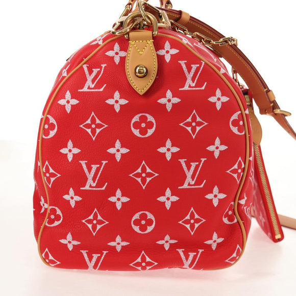 LOUIS VUITTON Monogram Speedy P9 Bandouliere 40 Bag Rouge M24420 Auth 150936SM