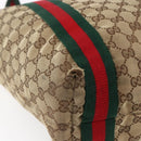 GUCCI GG Canvas Web Sherry Line Tote Bag Beige Red Green 189669 Auth 150943-9