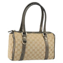 GUCCI GG Canvas Abbey Hand Bag Beige Gold 130942 Auth 150945-1