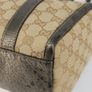 GUCCI GG Canvas Abbey Hand Bag Beige Gold 130942 Auth 150945-14