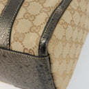 GUCCI GG Canvas Abbey Hand Bag Beige Gold 130942 Auth 150945-16