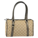 GUCCI GG Canvas Abbey Hand Bag Beige Gold 130942 Auth 150945-13