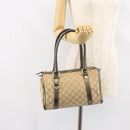 GUCCI GG Canvas Abbey Hand Bag Beige Gold 130942 Auth 150945-24