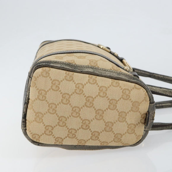 GUCCI GG Canvas Abbey Hand Bag Beige Gold 130942 Auth 150945