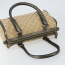 GUCCI GG Canvas Abbey Hand Bag Beige Gold 130942 Auth 150945-6