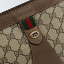 GUCCI GG Supreme Web Sherry Line Clutch Bag PVC Beige Red 89 01 033 Auth 150947-8