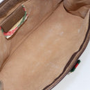 GUCCI GG Supreme Web Sherry Line Clutch Bag PVC Beige Red 89 01 033 Auth 150947-9