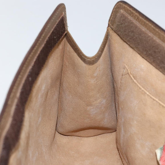 GUCCI GG Supreme Web Sherry Line Clutch Bag PVC Beige Red 89 01 033 Auth 150947