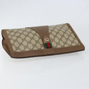 GUCCI GG Supreme Web Sherry Line Clutch Bag PVC Beige Red 89 01 033 Auth 150947-5