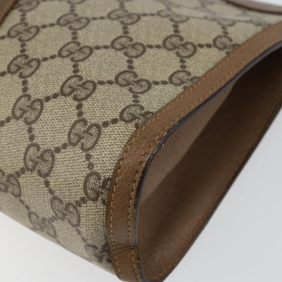 GUCCI GG Supreme Web Sherry Line Clutch Bag PVC Beige Red 89 01 033 Auth 150947