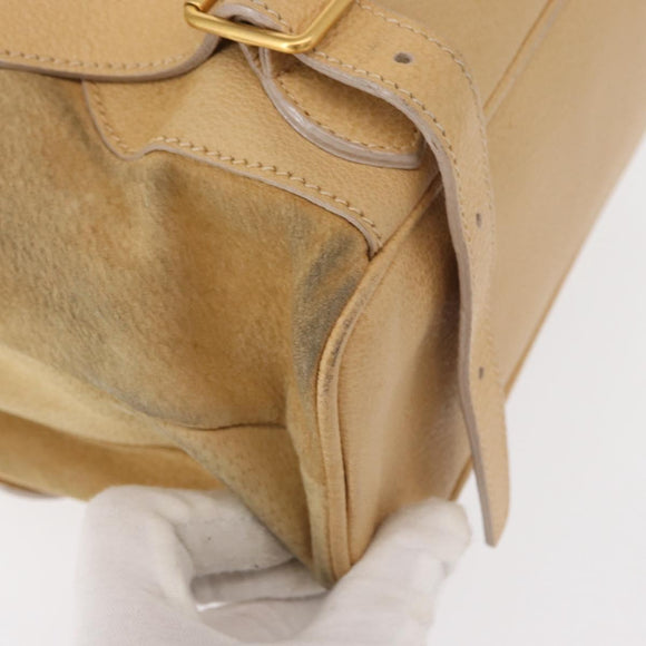 GUCCI Bamboo Backpack Suede Beige Gold 003 58 0016 Auth 150949