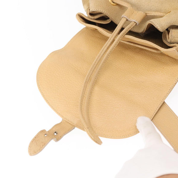 GUCCI Bamboo Backpack Suede Beige Gold 003 58 0016 Auth 150949