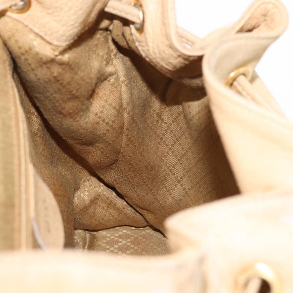 GUCCI Bamboo Backpack Suede Beige Gold 003 58 0016 Auth 150949