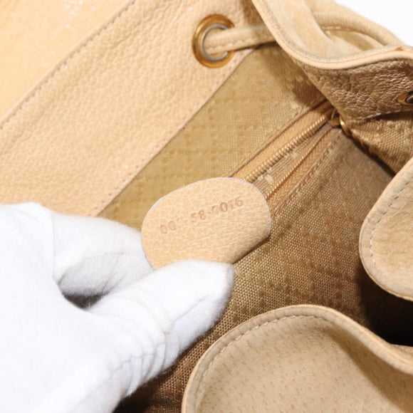 GUCCI Bamboo Backpack Suede Beige Gold 003 58 0016 Auth 150949