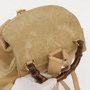 GUCCI Bamboo Backpack Suede Beige Gold 003 58 0016 Auth 150949-6
