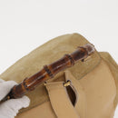 GUCCI Bamboo Backpack Suede Beige Gold 003 58 0016 Auth 150949-7