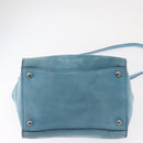 PRADA Hand Bag Suede 2way Turquoise Blue Silver BN2625 Auth 150950-5