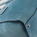 PRADA Hand Bag Suede 2way Turquoise Blue Silver BN2625 Auth 150950-15