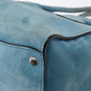 PRADA Hand Bag Suede 2way Turquoise Blue Silver BN2625 Auth 150950-10