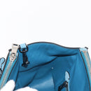 PRADA Hand Bag Suede 2way Turquoise Blue Silver BN2625 Auth 150950-21