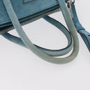PRADA Hand Bag Suede 2way Turquoise Blue Silver BN2625 Auth 150950-7