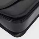 CELINE Horse Carriage Shoulder Bag Leather Navy Gold Auth 150952-9