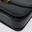 CELINE Horse Carriage Shoulder Bag Leather Navy Gold Auth 150952-14