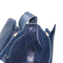 CELINE Horse Carriage Shoulder Bag Leather Navy Gold Auth 150952-19