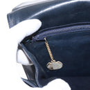CELINE Horse Carriage Shoulder Bag Leather Navy Gold Auth 150952-22