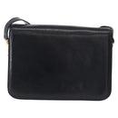 CELINE Horse Carriage Shoulder Bag Leather Navy Gold Auth 150952-2