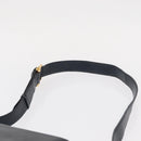 CELINE Horse Carriage Shoulder Bag Leather Navy Gold Auth 150952-8