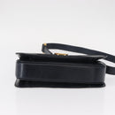 CELINE Horse Carriage Shoulder Bag Leather Navy Gold Auth 150952-5