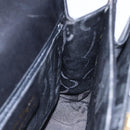 Salvatore Ferragamo Gancini Hand Bag Leather Gold Black Auth 150953-18