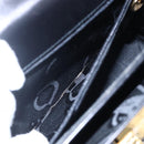 Salvatore Ferragamo Gancini Hand Bag Leather Gold Black Auth 150953-20