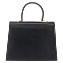 Salvatore Ferragamo Gancini Hand Bag Leather Gold Black Auth 150953-3