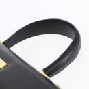 Salvatore Ferragamo Gancini Hand Bag Leather Gold Black Auth 150953-8