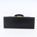 Salvatore Ferragamo Gancini Hand Bag Leather Gold Black Auth 150953-9