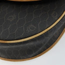 Christian Dior Honeycomb Canvas Shoulder Bag PVC Black gold Auth 150955-14