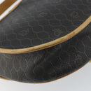 Christian Dior Honeycomb Canvas Shoulder Bag PVC Black gold Auth 150955-9
