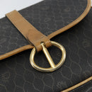 Christian Dior Honeycomb Canvas Shoulder Bag PVC Black gold Auth 150955-10