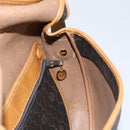 Christian Dior Honeycomb Canvas Shoulder Bag PVC Black gold Auth 150955-18