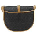 Christian Dior Honeycomb Canvas Shoulder Bag PVC Black gold Auth 150955-2