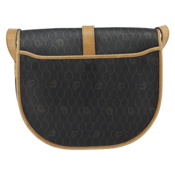 Christian Dior Honeycomb Canvas Shoulder Bag PVC Black gold Auth 150955 - 0