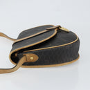 Christian Dior Honeycomb Canvas Shoulder Bag PVC Black gold Auth 150955-4