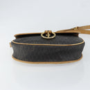 Christian Dior Honeycomb Canvas Shoulder Bag PVC Black gold Auth 150955-5
