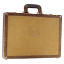 LOEWE Anagram Attache Case Hand Bag Leather Beige Auth 150956-1