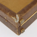 LOEWE Anagram Attache Case Hand Bag Leather Beige Auth 150956-9